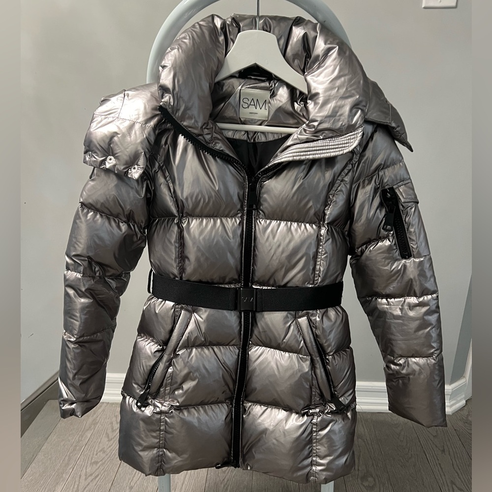 SAM. Girls' Soho Belted Down Puffer Jacket - like new!